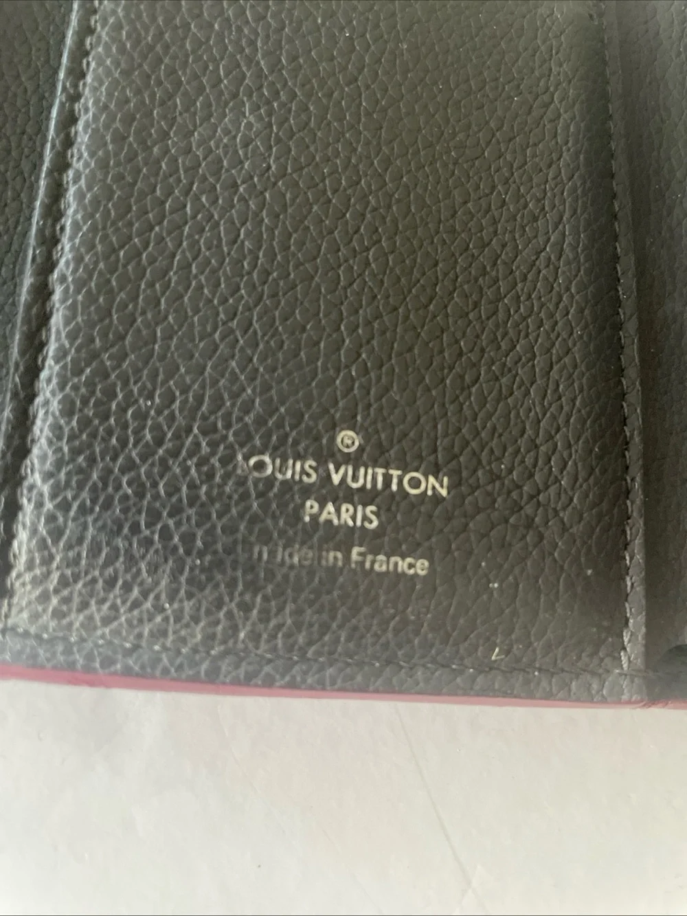 Louis Vuitton Burgundy and Cream Envelope Card Wallet